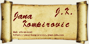 Jana Kompirović vizit kartica